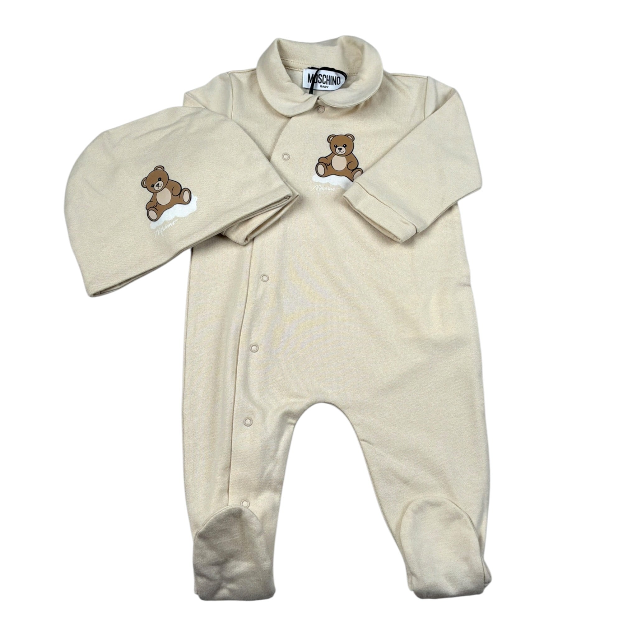 Moschino Set Tutina con Cappello Beige per Neonato MUYI09I BEIGE MOSCHINO 