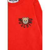 Moschino Shirt Girocollo tinta unita con Logo Rosso per Neonato MVO00R ROSSO MOSCHINO 
