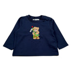 Moschino Shirt Girocollo tinta unita con Logo Blu per Neonato MVO014 BLU MOSCHINO 