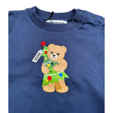 Moschino Shirt Girocollo tinta unita con Logo Blu per Neonato MVO014 BLU MOSCHINO 