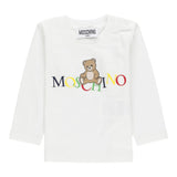 Moschino Shirt Girocollo tinta unita con Stampa Bianco per Neonato MWO00R BIANCO MOSCHINO 