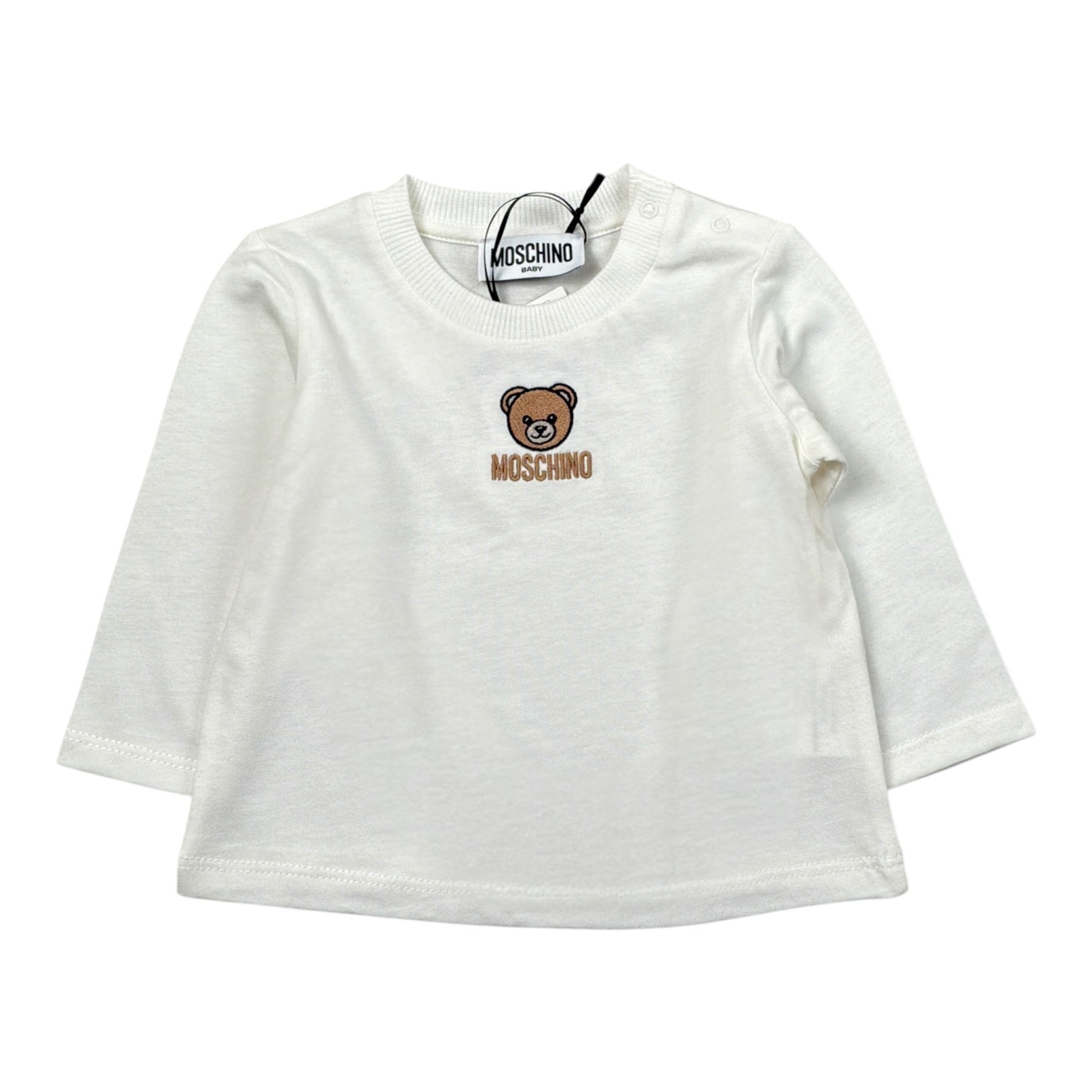 Moschino Shirt tinta unita con Stampa Bianco per Neonata MWO014 BIANCO MOSCHINO 
