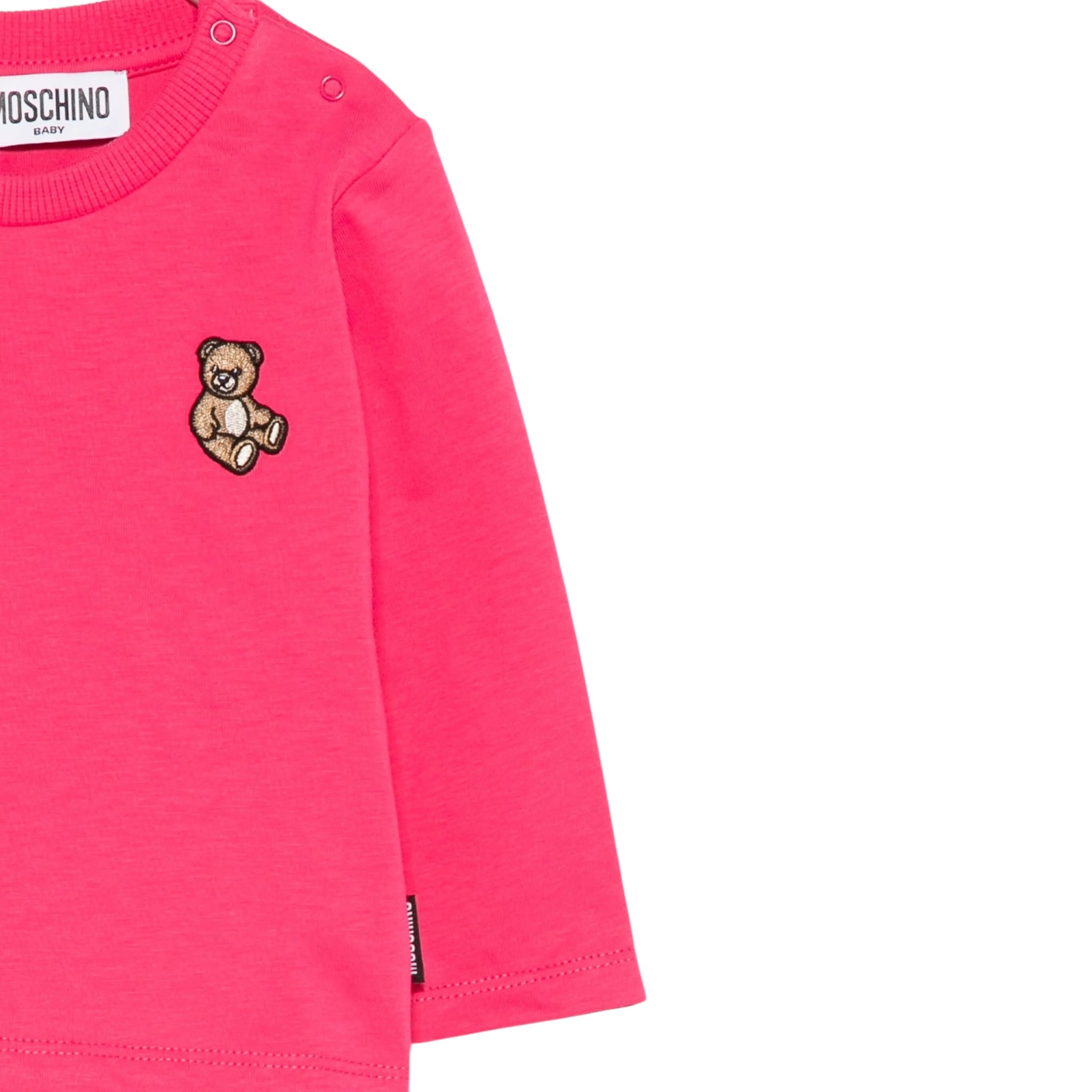Moschino Shirt Girocollo tinta unita Fuxia per Neonata MXO00RA FUXIA MOSCHINO 