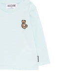 Moschino Shirt Girocollo tinta unita Azzurro per Neonato MXO00R AZZURRO MOSCHINO 
