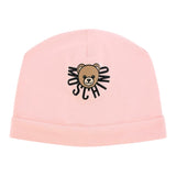 Moschino Cappello tinta unita con Logo Rosa per Neonata MXX031A ROSA MOSCHINO 
