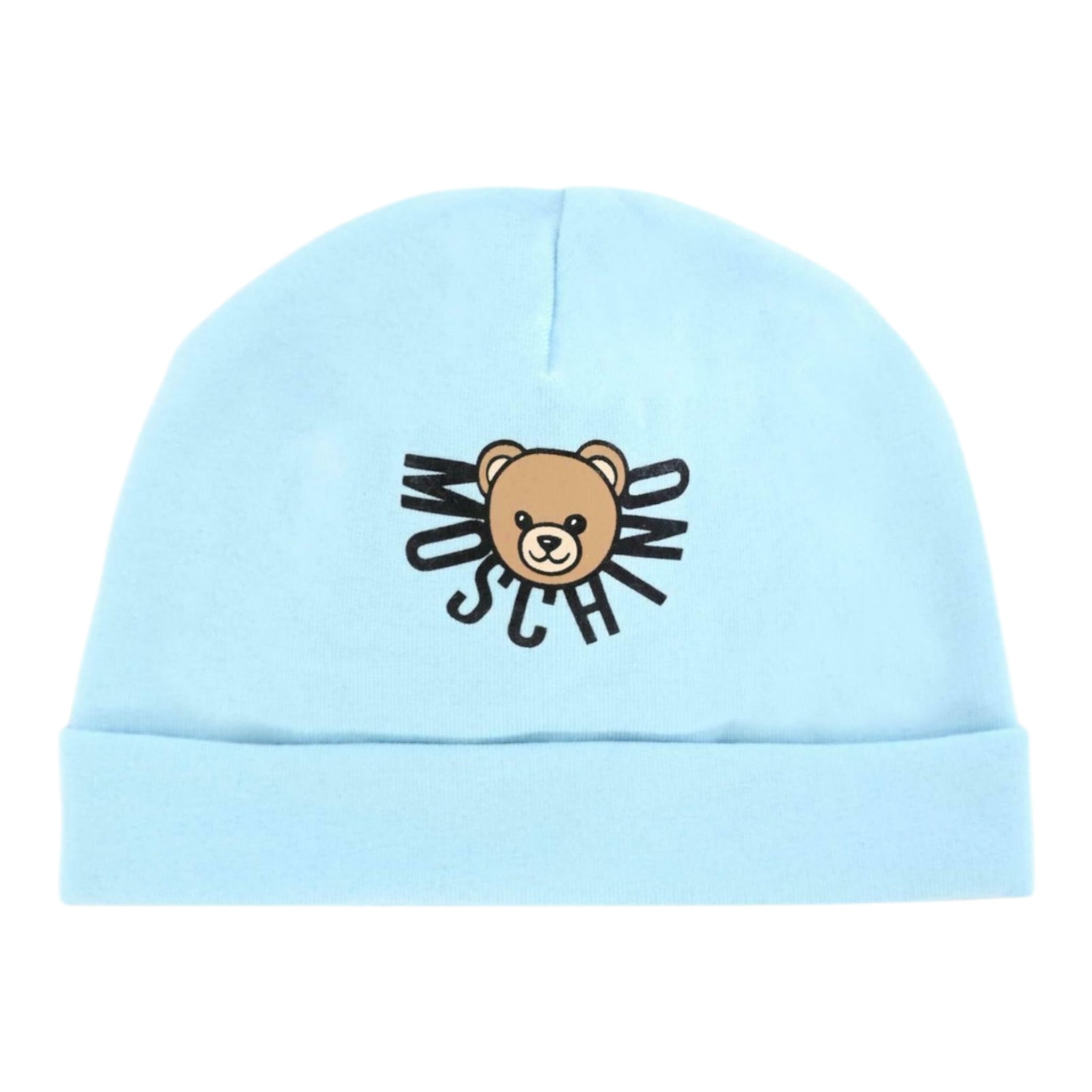 Moschino Cappello tinta unita con Logo Azzurro per Neonato MXX031 AZZURRO MOSCHINO 