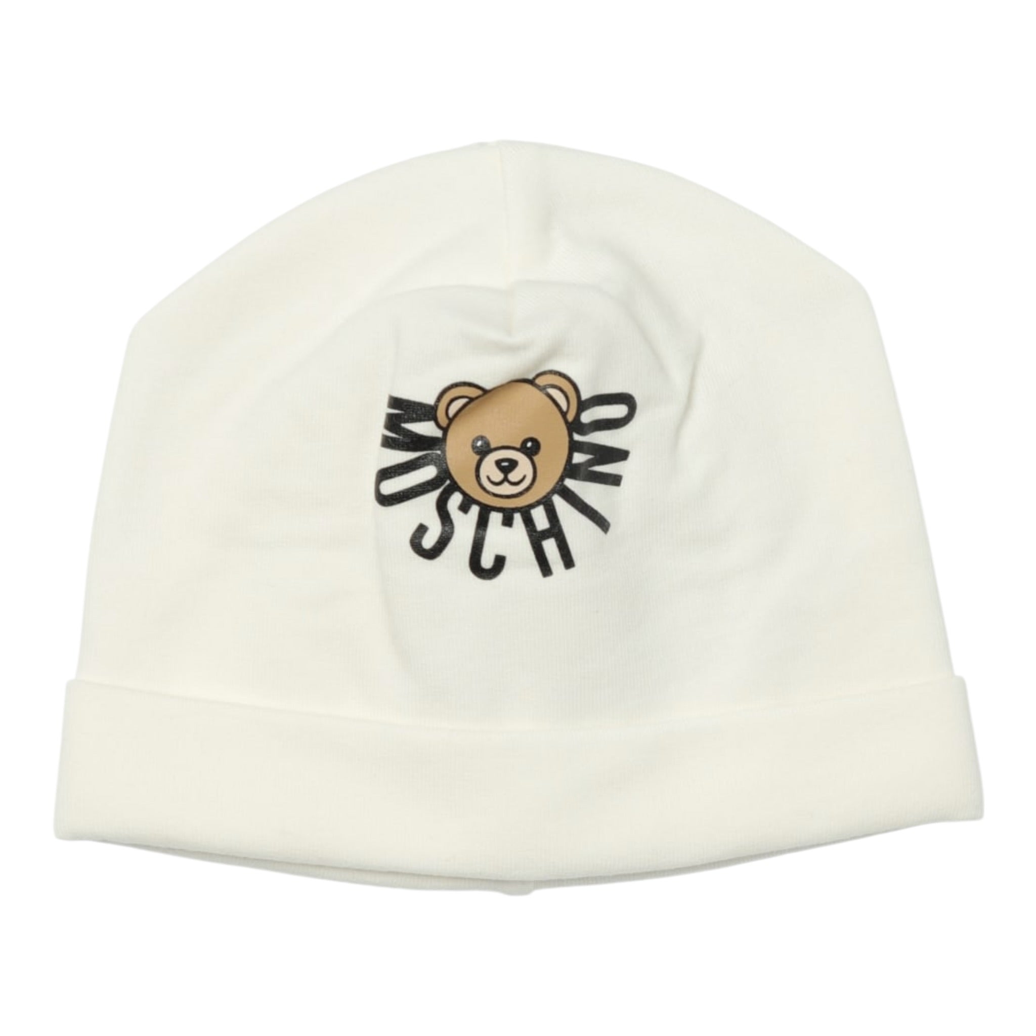 Moschino Cappello tinta unita con Logo Bianco per Neonato MXX031 BIANCO MOSCHINO 