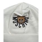 Moschino Cappello tinta unita con Logo Bianco per Neonato MXX031 BIANCO MOSCHINO 