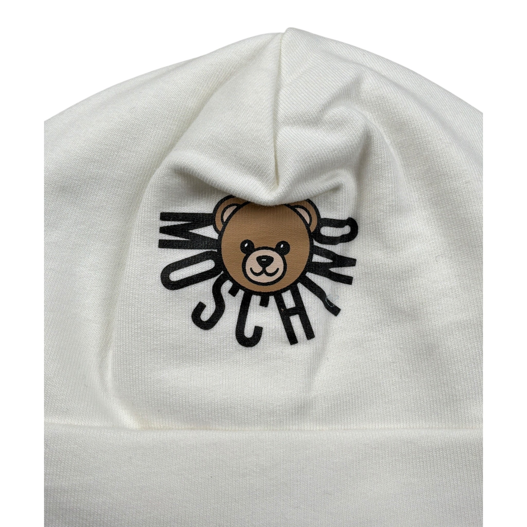 Moschino Cappello tinta unita con Logo Bianco per Neonato MXX031 BIANCO MOSCHINO 
