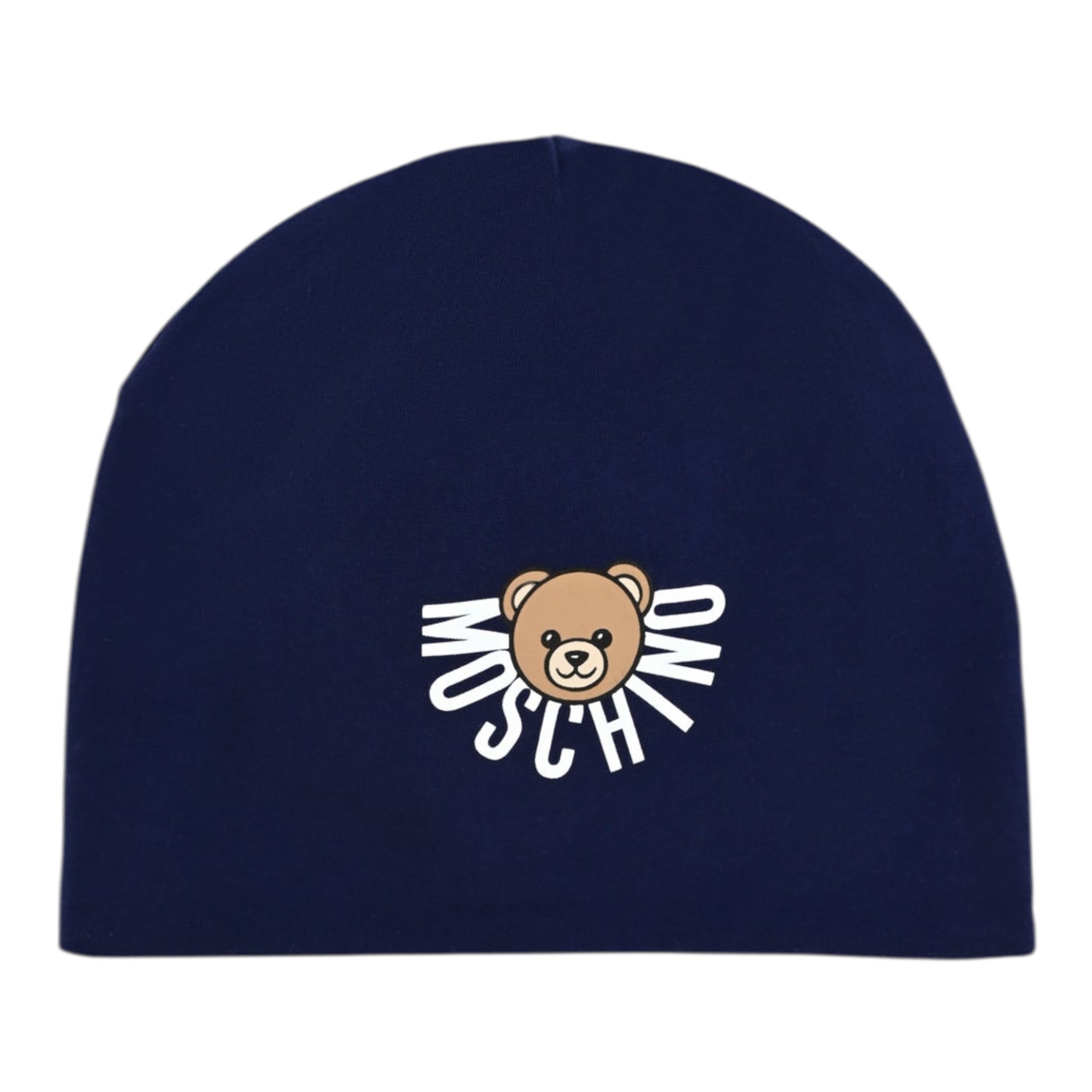 Moschino Cappello tinta unita con Logo Blu per Neonato MXX031X BLU MOSCHINO 