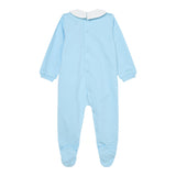 Moschino Tutina Manica Lunga tinta unita con Logo Azzurro per Neonato MXY037 AZZURRO MOSCHINO 