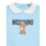Moschino Tutina Manica Lunga tinta unita con Logo Azzurro per Neonato MXY037 AZZURRO MOSCHINO 