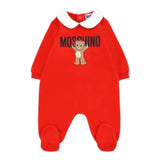 Moschino Tutina Manica Lunga tinta unita con Logo Rosso per Neonato MXY037X ROSSO MOSCHINO 