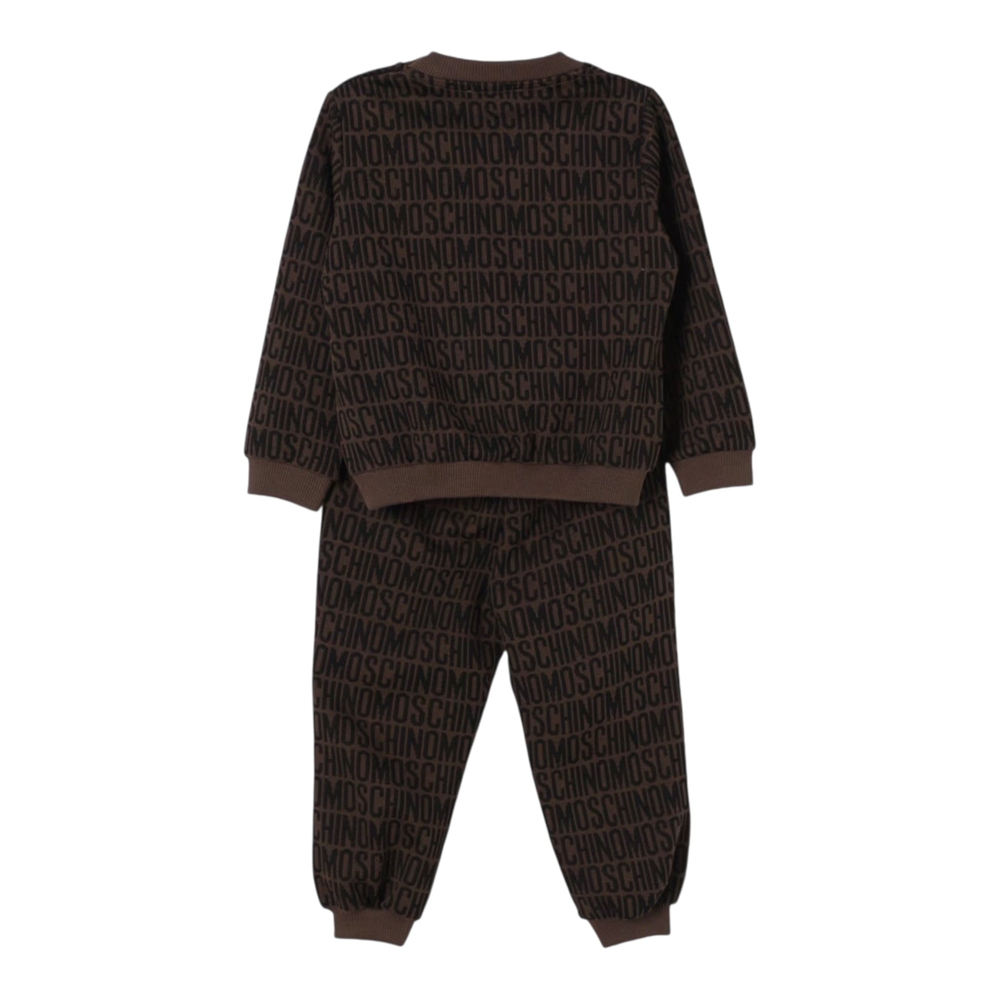 Moschino Completo 2 Pezzi Felpaa-Pantalone tinta unita Marrone per Bambino MYK02P MARRONE MOSCHINO 