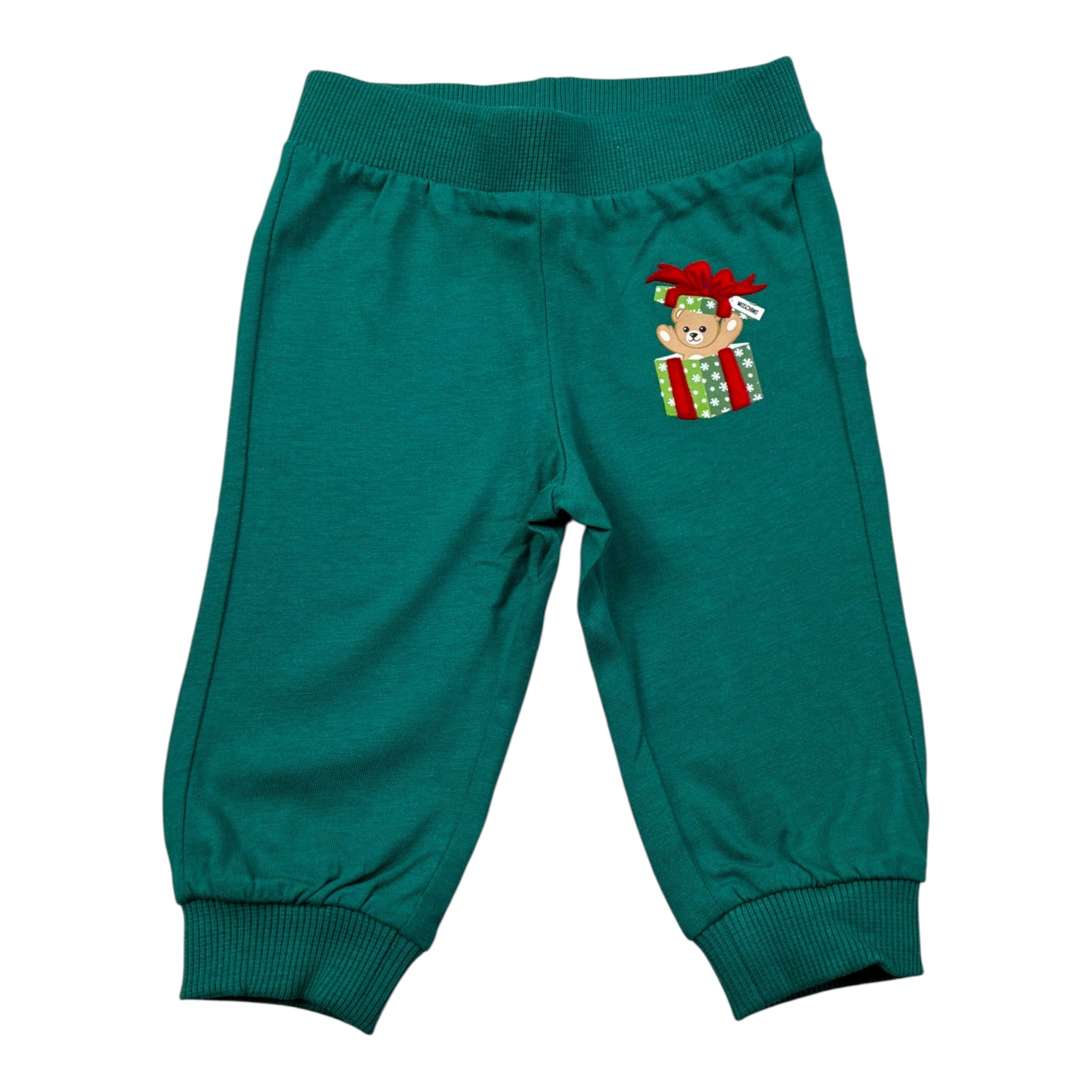 Moschino Completo 2 Pezzi Felpa-Pantalone tinta unita Verde per Neonato MZF060 VERDE MOSCHINO 