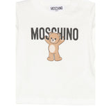 Moschino Shirt Girocollo tinta unita con Stampa Bianco per Neonato MZO000R BIANCO MOSCHINO 