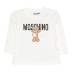 Moschino Shirt Girocollo tinta unita con Stampa Bianco per Neonato MZO000R BIANCO MOSCHINO 