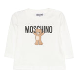 Moschino Shirt Girocollo tinta unita con Stampa Bianco per Neonato MZO000R BIANCO MOSCHINO 