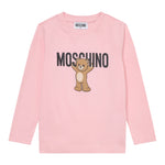 Moschino Shirt Girocollo tinta unita con Stampa Rosa per Neonata MZO00RAX ROSA MOSCHINO 