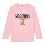 Moschino Shirt Girocollo tinta unita con Stampa Rosa per Neonata MZO00RAX ROSA MOSCHINO 