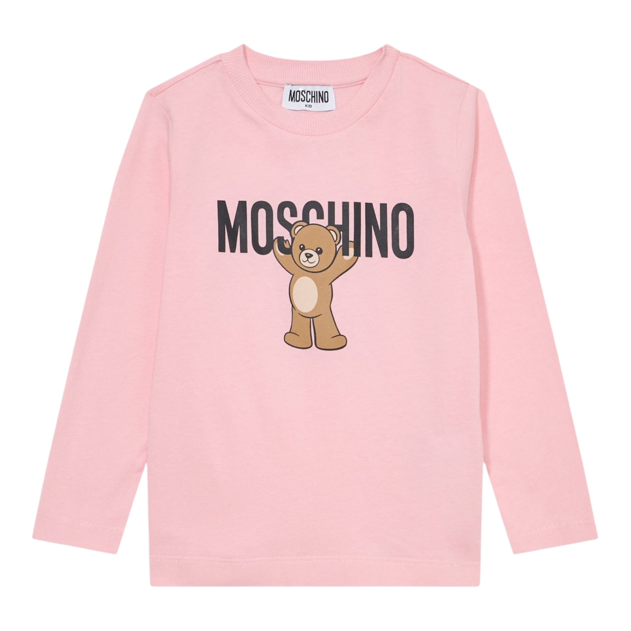 Moschino Shirt Girocollo tinta unita con Stampa Rosa per Neonata MZO00RAX ROSA MOSCHINO 