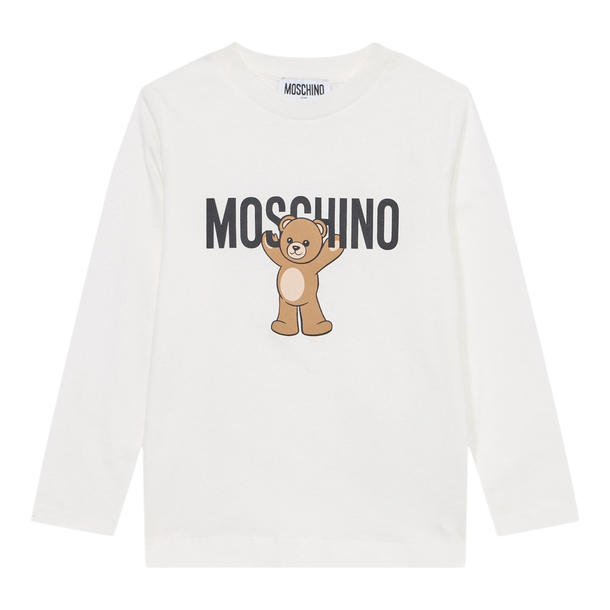 Moschino Shirt Girocollo tinta unita con Stampa Bianco per Neonato MZO00R BIANCO MOSCHINO 