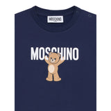 Moschino Shirt Girocollo tinta unita con Stampa Blu per Bambino MZO00RJXX BLU MOSCHINO 