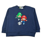 Mousse Felpa Xhiusa Girocollo tinta unita con Stampe Blu per Bambino BROSOCCERJ BLU MOUSSE 