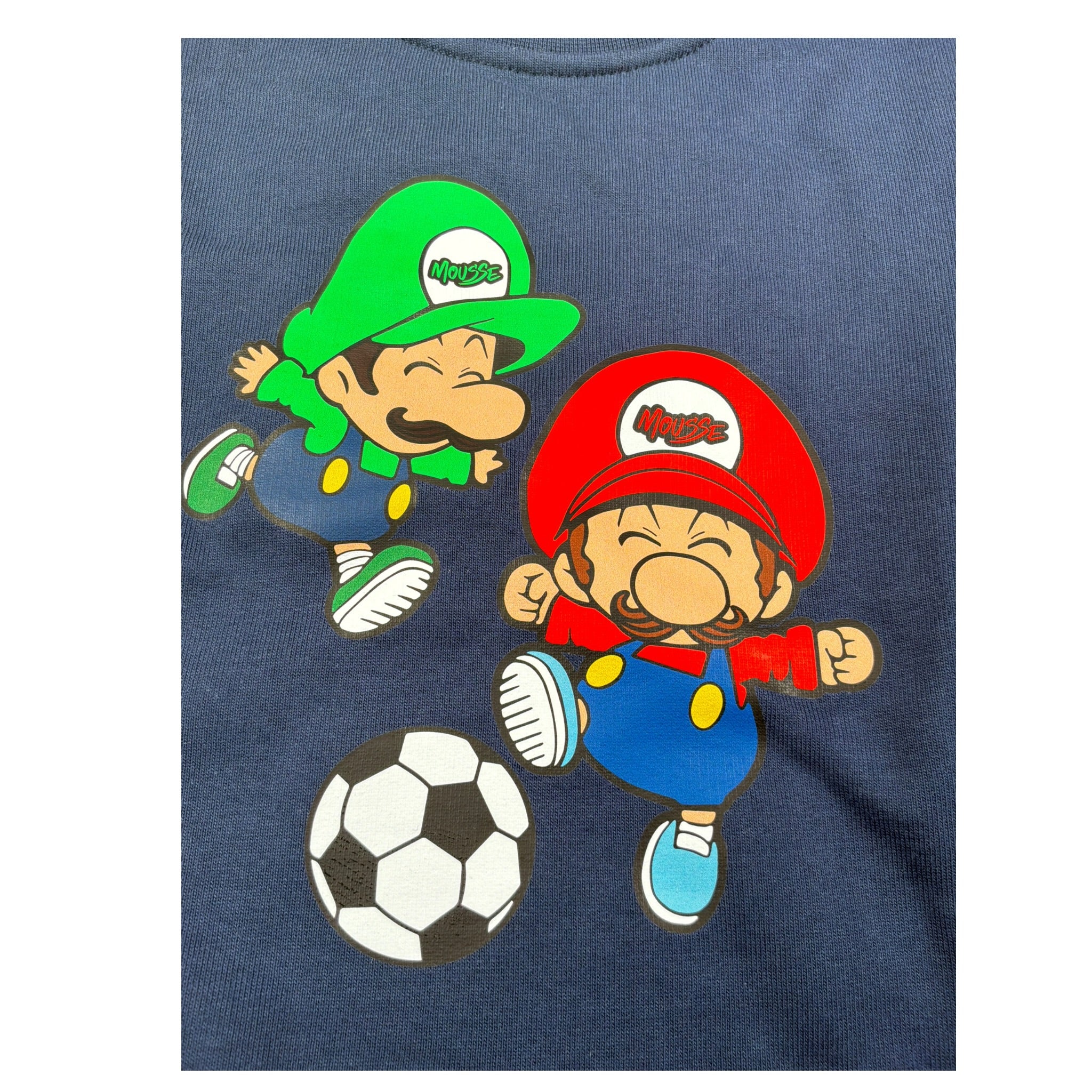 Mousse Felpa Xhiusa Girocollo tinta unita con Stampe Blu per Bambino BROSOCCERJ BLU MOUSSE 
