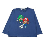 Mousse Shirt Girocollo tinta unita con Stampa Blu per Bambino BROSSHJ BLU MOUSSE 