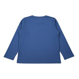 Mousse Shirt Girocollo tinta unita con Stampa Blu per Bambino BROSSHJ BLU MOUSSE 