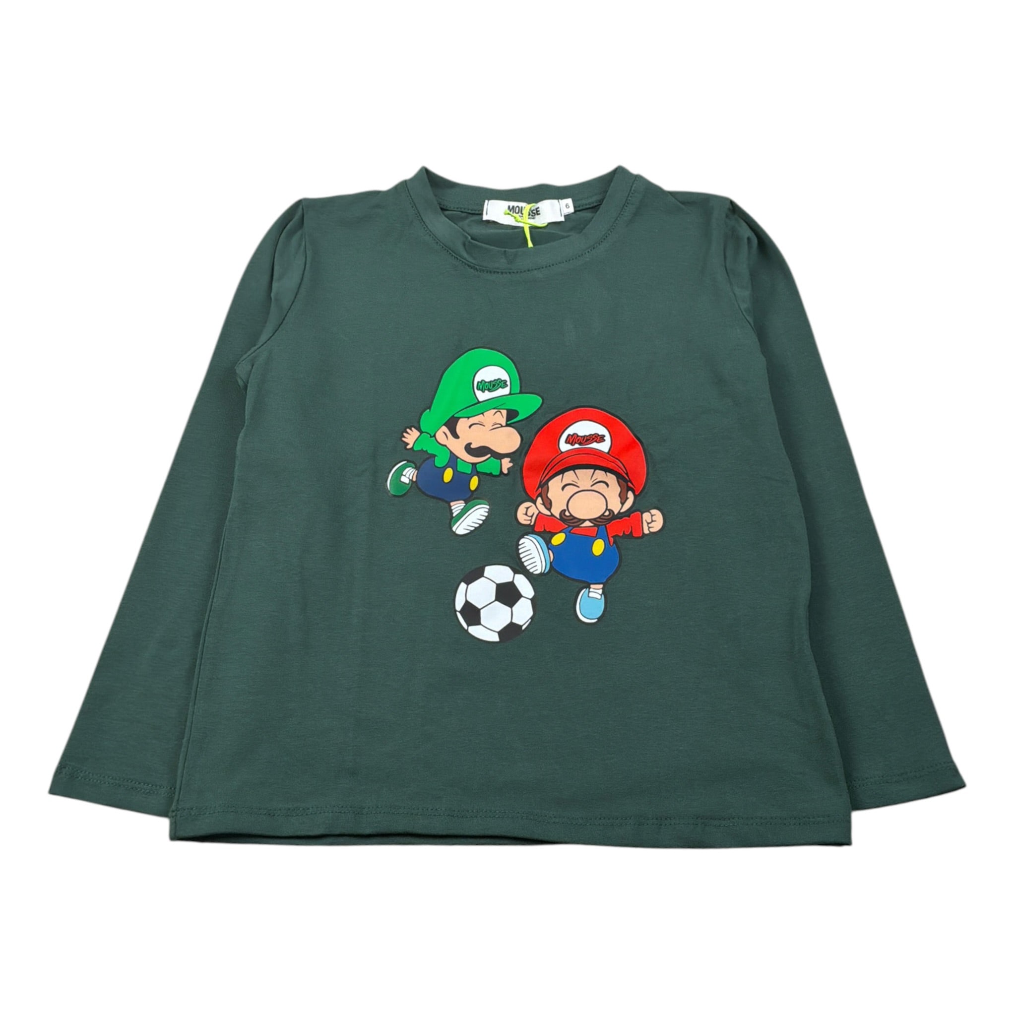 Mousse Shirt Girocollo tinta unita con Stampa Verde per Neonato BROSSH VERDE MOUSSE 