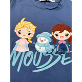 Mousse Shirt Girocollo tinta unita con Frozen Blu per Bambina SISTERICEJ BLU MOUSSE 