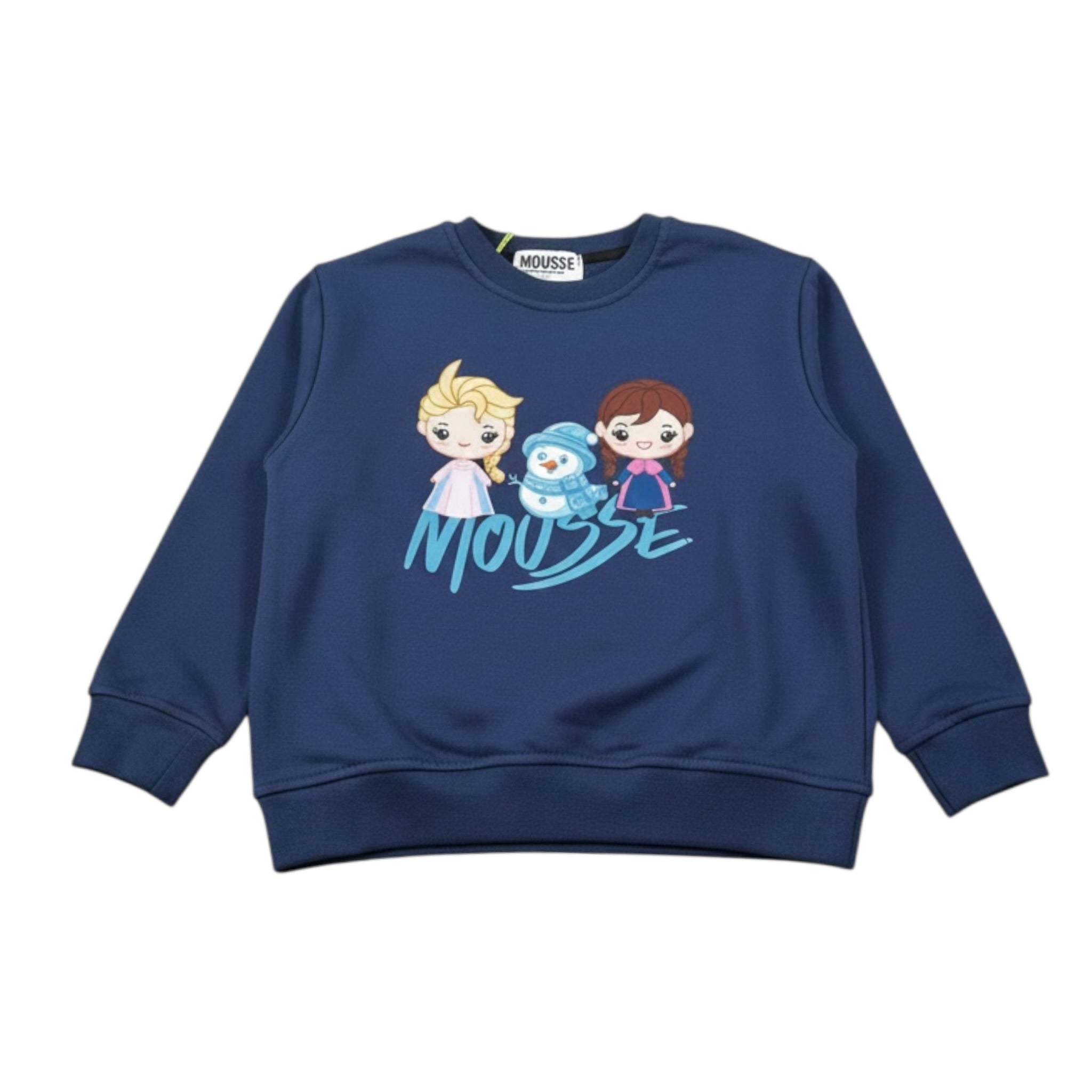 Mousse Felpa Chiusa Girocollo tinta unita Blu per Bambina SISTERICEN BLU MOUSSE 
