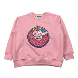 Mousse Felpa Chiusa Girocollo tinta unita con Stampe Rosa per Bambina UNISTARP ROSA MOUSSE 