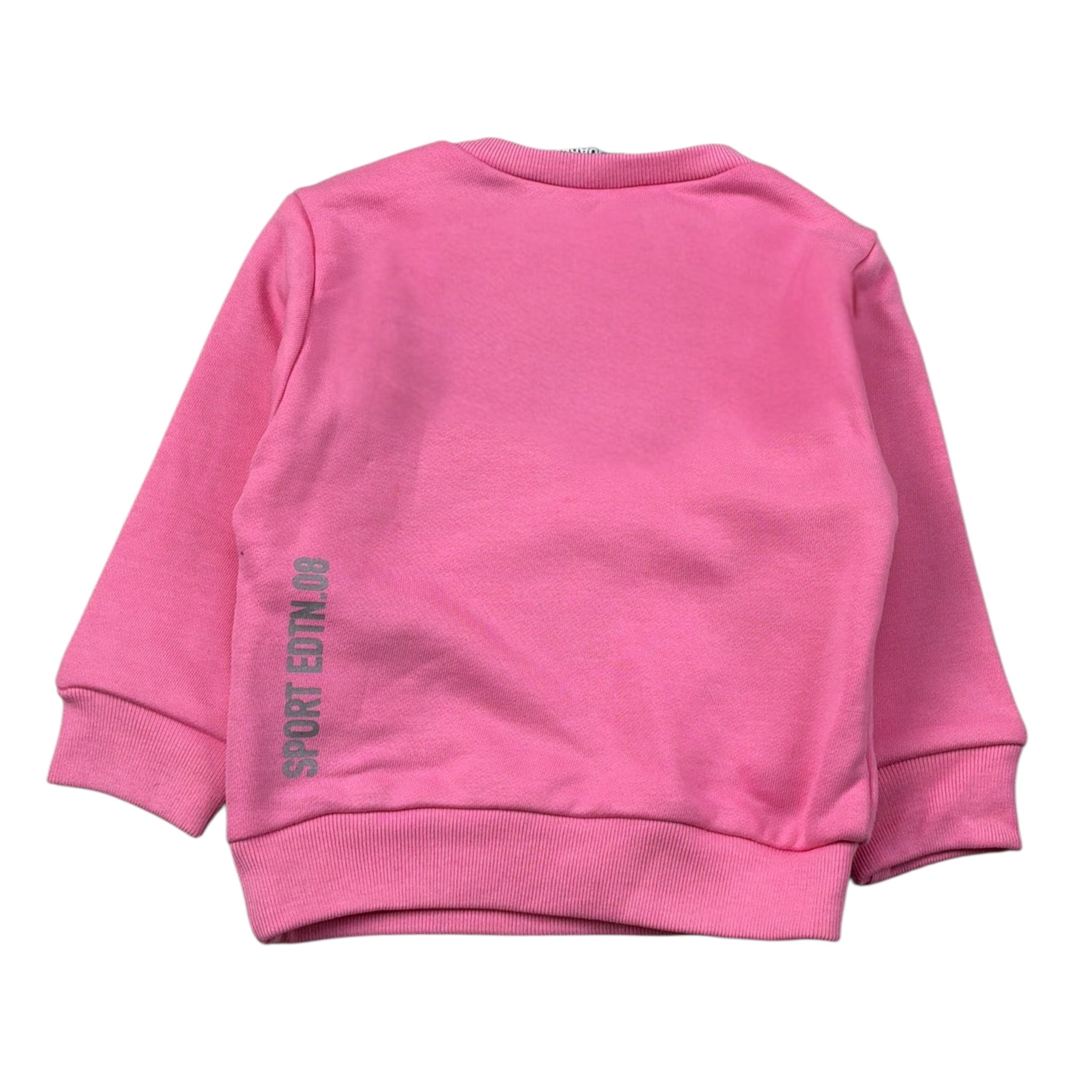 Msgm Abito Felpa Girocollo tinta unita con Stampa Rosa per Neonata DQ1886 ROSA MSGM 