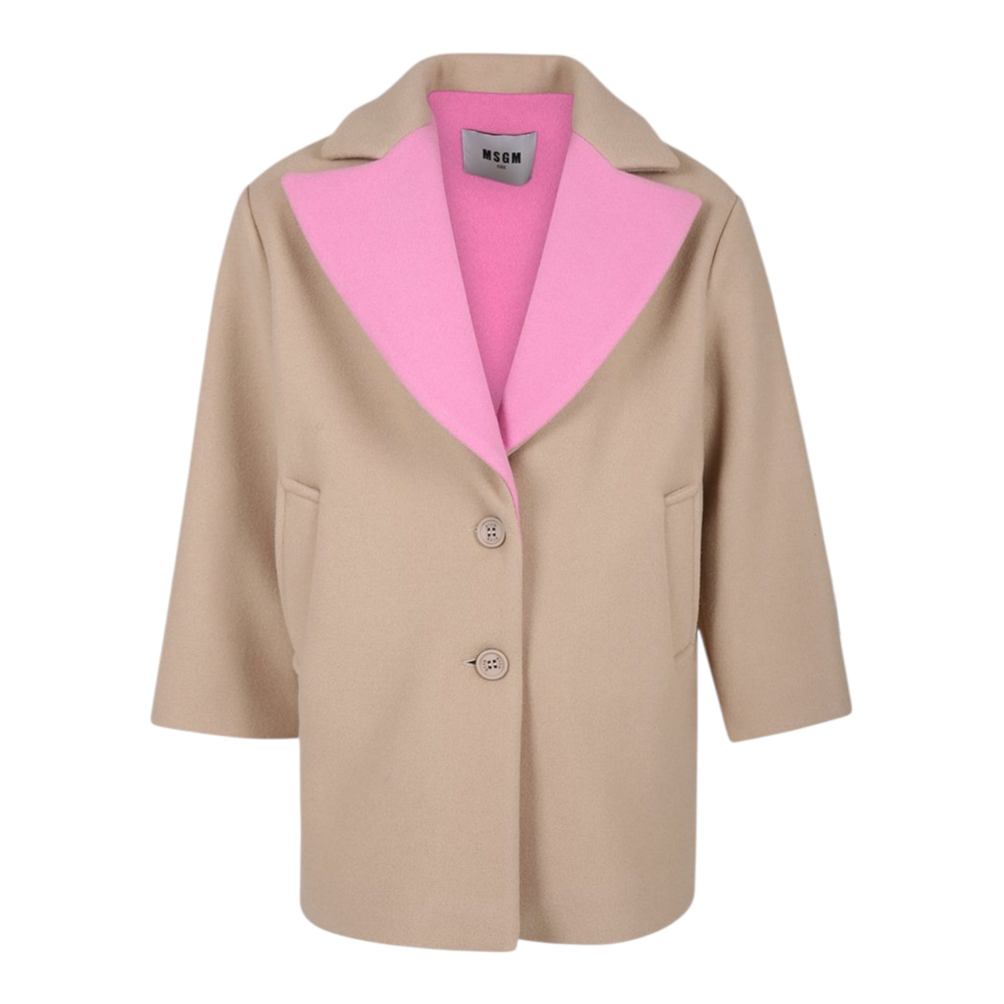 Msgm Cappotto tinta unita Beige per Bambina F4MSJGCO169 BEIGE MSGM 