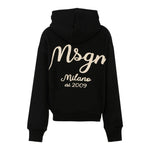 Msgm Felpa tinta unita con Cappuccio E Stampa Nero per Bambina F5MSJBHS254 NERO MSGM 