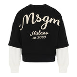 Msgm Felpa tinta unita con Maniche In Contrasto Nero per Bambina F5MSJBSW250 NERO MSGM 