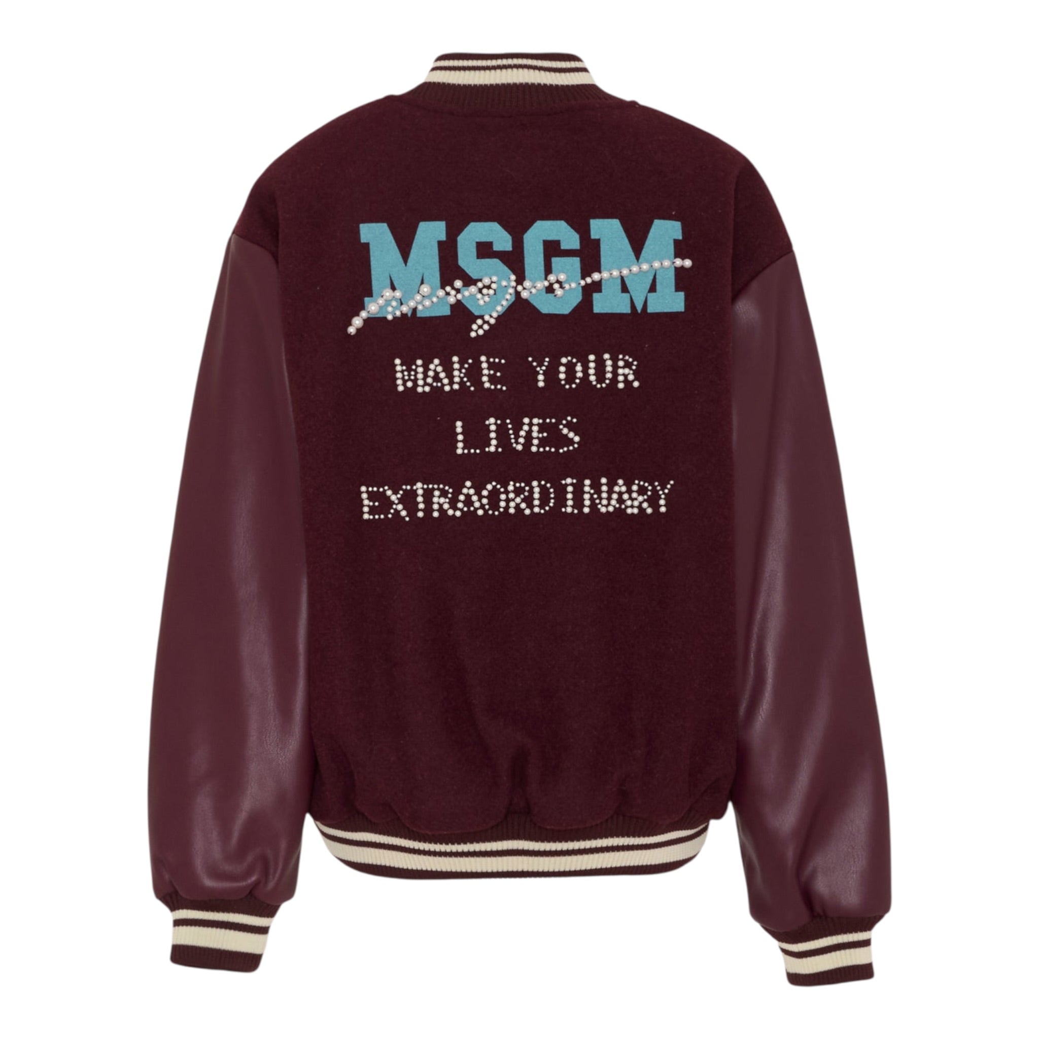 Msgm Giubbino tinta unita Modello College Bordeaux per Bambina F5MSJGBO106 BORDEAUX MSGM 