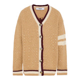 Msgm Cardigan tinta unita con Borchie Beige per Bambina F5MSJGCA081 BEIGE MSGM 