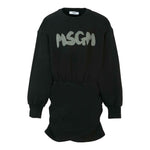 Msgm Abito Manica Lunga tinta unita con Logo Nero per Bambina F5MSJGDR044 NERO MSGM 