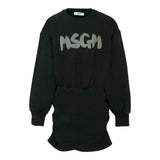 Msgm Abito Manica Lunga tinta unita con Logo Nero per Bambina F5MSJGDR044 NERO MSGM 