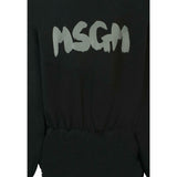 Msgm Abito Manica Lunga tinta unita con Logo Nero per Bambina F5MSJGDR044 NERO MSGM 