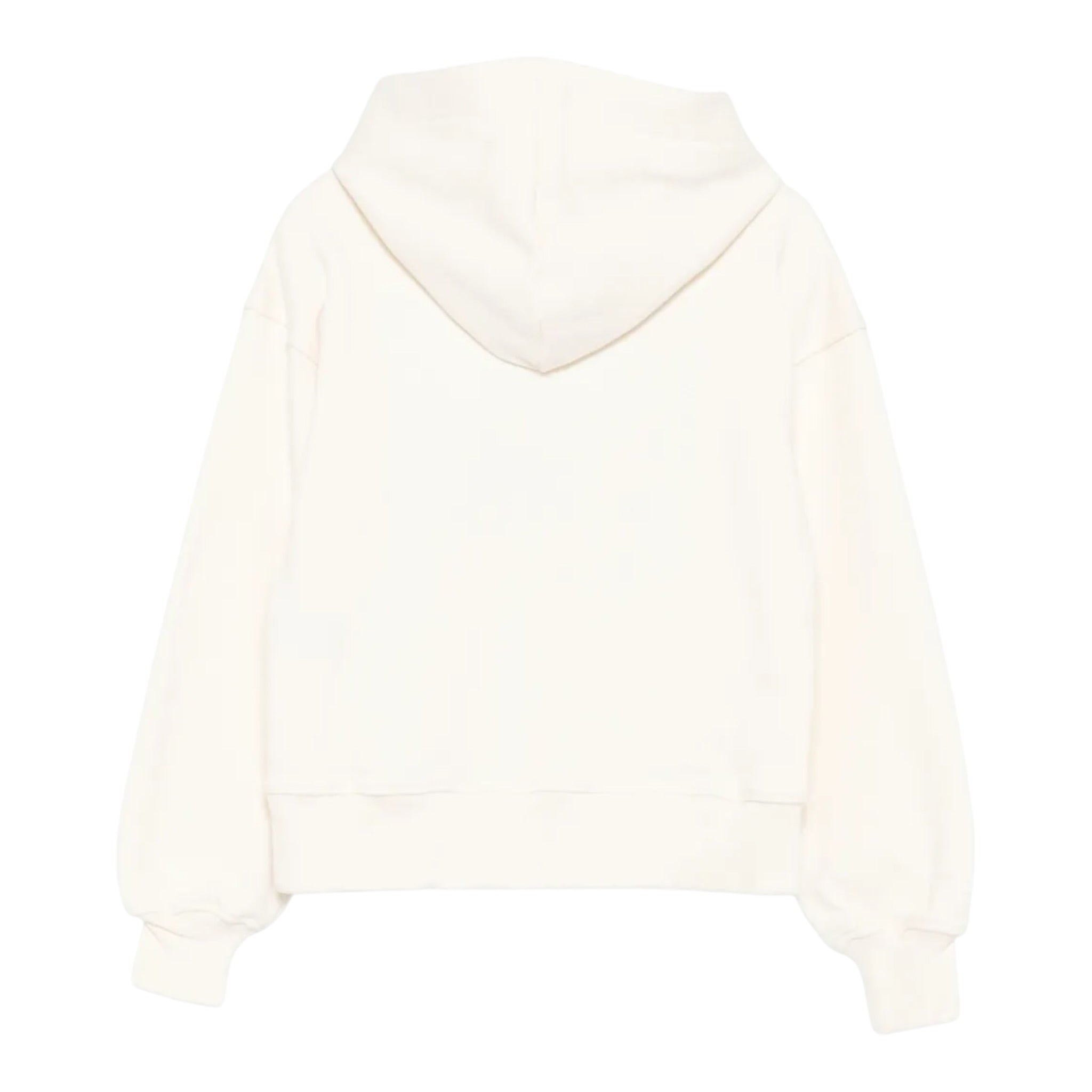 Msgm Felpa tinta unita con Cappuccio E Stampa Panna per Bambina F5MSJGHS193 PANNA MSGM 