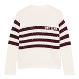 Msgm Maglia tinta unita con Fantasia A Righe Panna per Bambina F5MSJGJP082 PANNA MSGM 