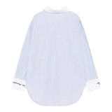 Msgm Camicia tinta unita con Fantasia A Righe Azzurro per Bambina F5MSJGSI115 AZZURRO MSGM 