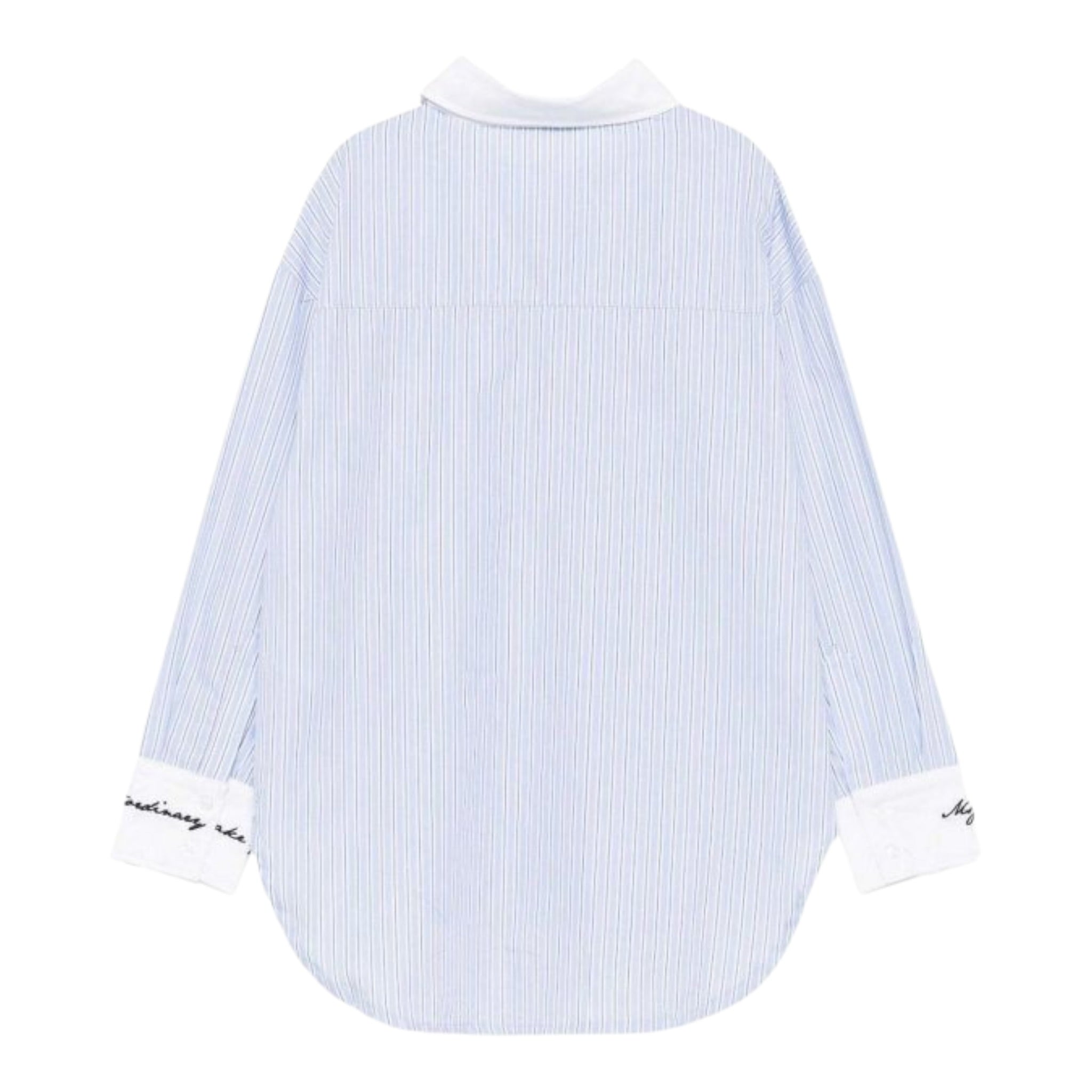 Msgm Camicia tinta unita con Fantasia A Righe Azzurro per Bambina F5MSJGSI115 AZZURRO MSGM 