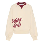 Msgm Felpa Girocollo tinta unita con Stampa Crema per Bambina F5MSJGSW129X CREMA MSGM 