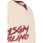 Msgm Felpa Girocollo tinta unita con Stampa Crema per Bambina F5MSJGSW129X CREMA MSGM 